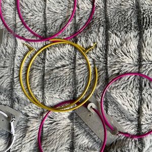 Hoop Earrings in pink, white, green